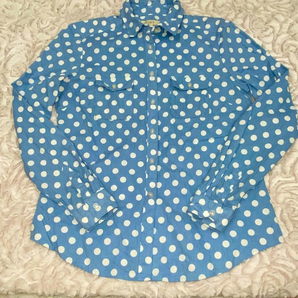 LOFT Polka Dot Button Down Top - Long Sleeves - Size S - Picture 3 of 3